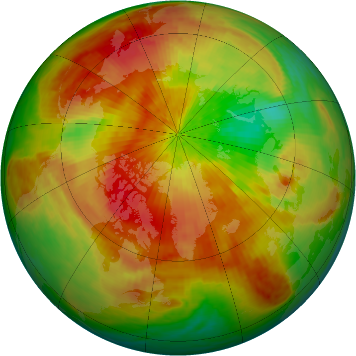 Arctic ozone map for 13 April 2003